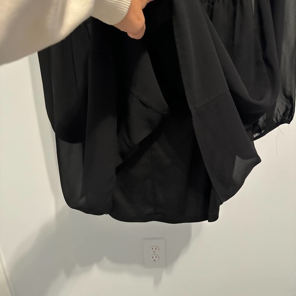 Express Black Long Sleeve Pull over Babydoll Short Dress Size Medium Pre-owned - Picture 6 of 12